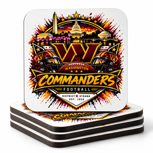 Washington Football Fan Coasters | Burgundy & Gold Drink Coasters